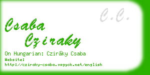 csaba cziraky business card